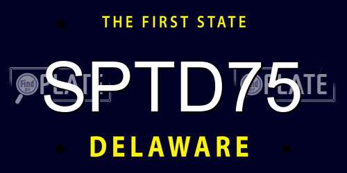 SPTD75 Delaware License Plate