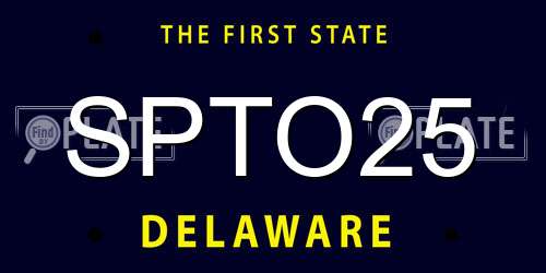 SPTO25 Delaware License Plate