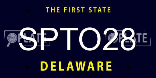 SPTO28 Delaware License Plate
