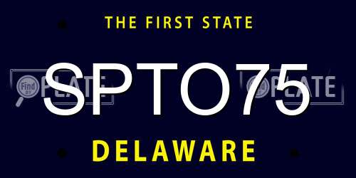 SPTO75 Delaware License Plate