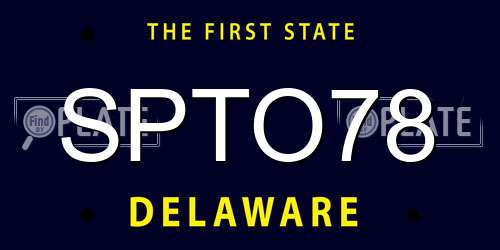 SPTO78 Delaware License Plate