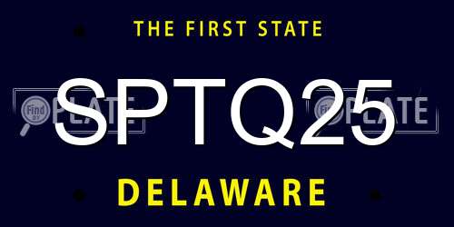 SPTQ25 Delaware License Plate