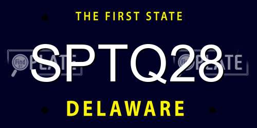 SPTQ28 Delaware License Plate