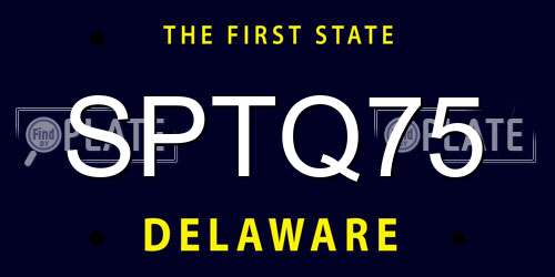 SPTQ75 Delaware License Plate