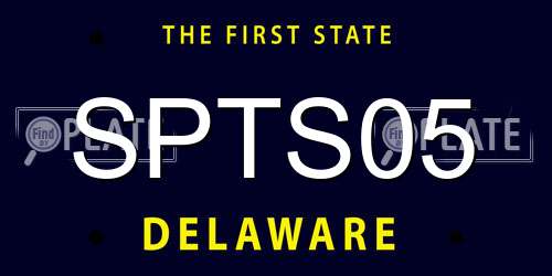 SPTS05 Delaware License Plate