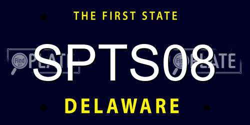 SPTS08 Delaware License Plate