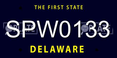 SPW0133 Delaware License Plate