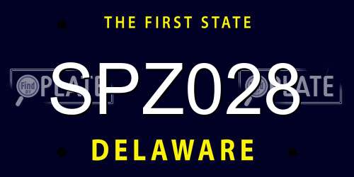 SPZ028 Delaware License Plate