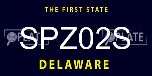 SPZ02S Delaware License Plate