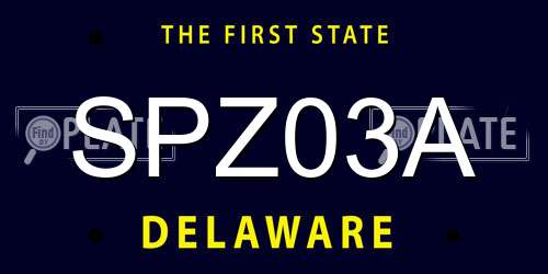 SPZ03A Delaware License Plate