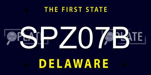 SPZ07B Delaware License Plate