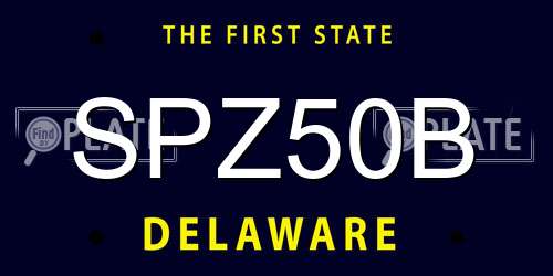 SPZ50B Delaware License Plate