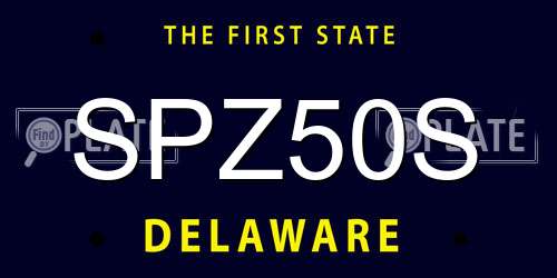 SPZ50S Delaware License Plate