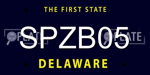 SPZB05 Delaware License Plate