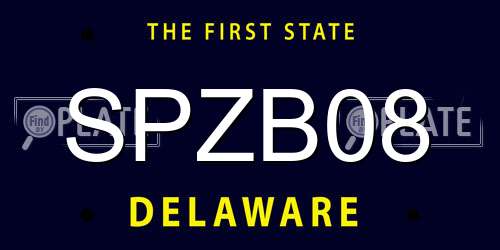 SPZB08 Delaware License Plate