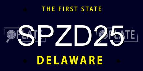 SPZD25 Delaware License Plate