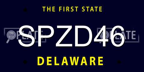 SPZD46 Delaware License Plate