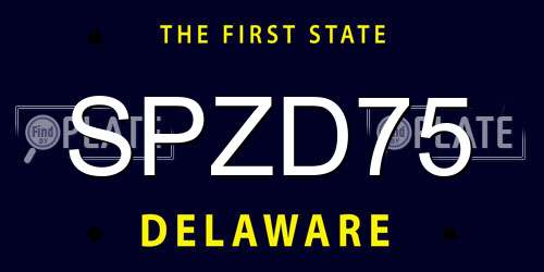 SPZD75 Delaware License Plate