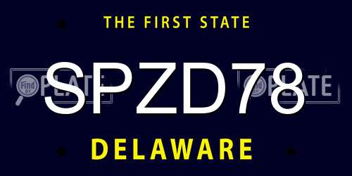 SPZD78 Delaware License Plate