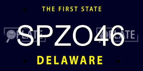 SPZO46 Delaware License Plate