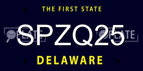SPZQ25 Delaware License Plate