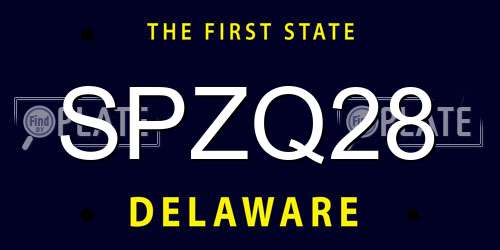 SPZQ28 Delaware License Plate