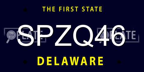 SPZQ46 Delaware License Plate