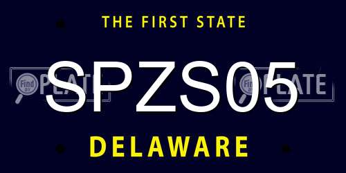 SPZS05 Delaware License Plate