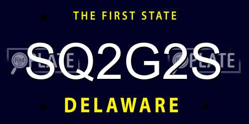 SQ2G2S Delaware License Plate