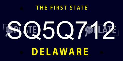 SQ5Q712 Delaware License Plate