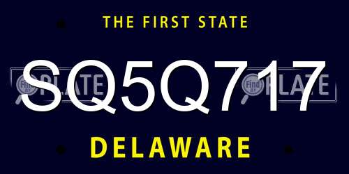 SQ5Q717 Delaware License Plate