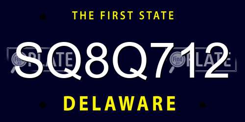 SQ8Q712 Delaware License Plate
