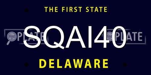 SQAI40 Delaware License Plate