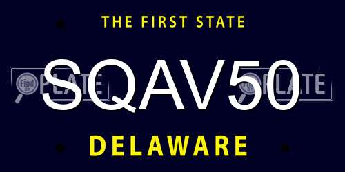 SQAV50 Delaware License Plate