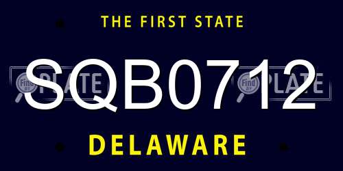 SQB0712 Delaware License Plate