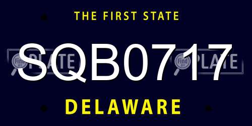 SQB0717 Delaware License Plate