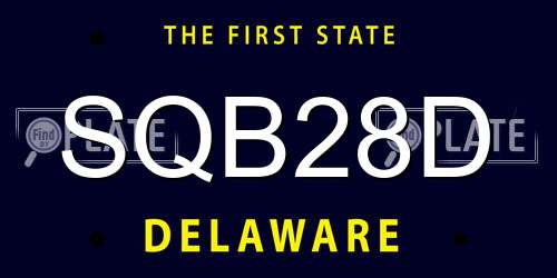SQB28D Delaware License Plate