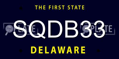 SQDB33 Delaware License Plate
