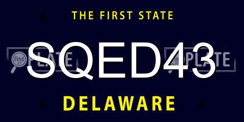 SQED43 Delaware License Plate