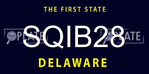 SQIB28 Delaware License Plate