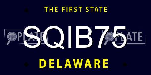 SQIB75 Delaware License Plate