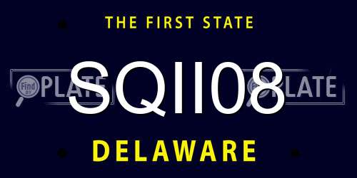 SQII08 Delaware License Plate