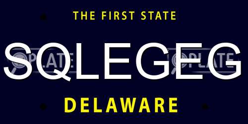 SQLEGEG Delaware License Plate