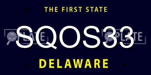 SQOS33 Delaware License Plate