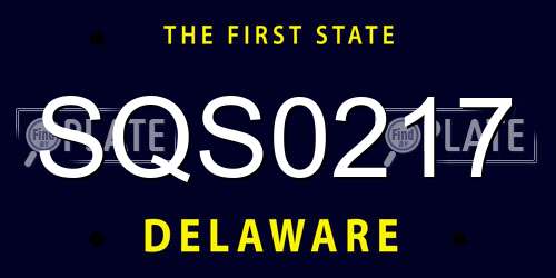SQS0217 Delaware License Plate