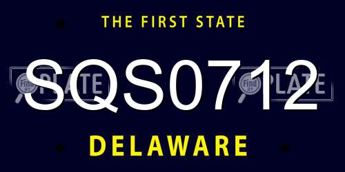 SQS0712 Delaware License Plate