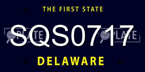 SQS0717 Delaware License Plate
