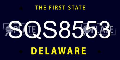 SQS8553 Delaware License Plate