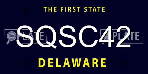 SQSC42 Delaware License Plate