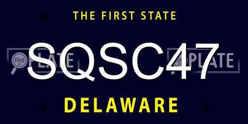 SQSC47 Delaware License Plate